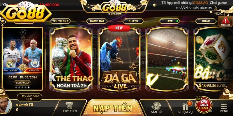 Khuyến Mãi Hoàn Trả Tại Go88 - Nhận Vốn Cực Khủng Mỗi Ngày 2 Gói hoàn trả đặc biệt cho game bài đổi thưởng rất hấp dẫn, giá trị