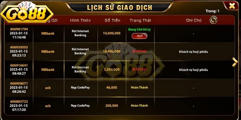 Rút Tiền Go88 Siêu Nhanh – Giao Dịch An Toàn Tuyệt Đối 1 Điều kiện cần đáp ứng khi giao dịch rút tiền Go88
