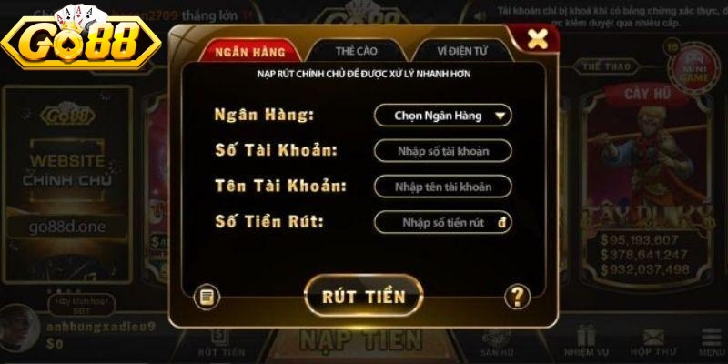 Rút Tiền Go88 Siêu Nhanh – Giao Dịch An Toàn Tuyệt Đối 2 Hướng dẫn chi tiết các bước rút tiền Go88 nhanh chóng