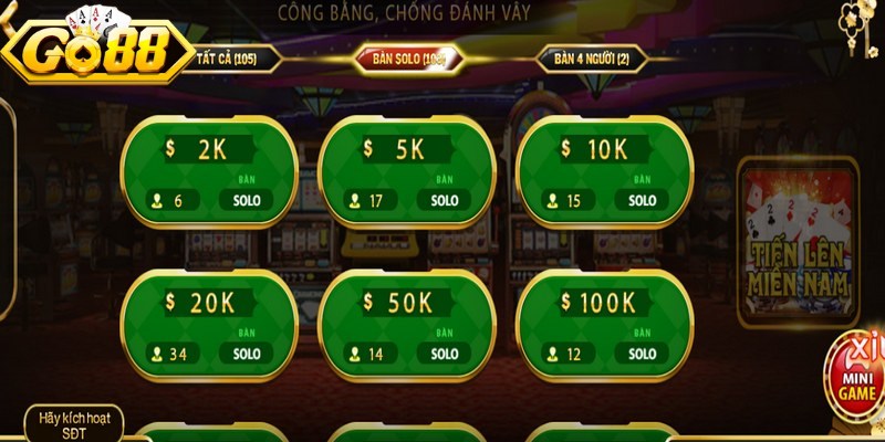 Tiến Lên Miền Nam Go88 - Siêu Phẩm Đắt Khách Bậc Nhất 1 Tiến lên miền Nam Go88 cung cấp hệ thống phòng cược đa dạng